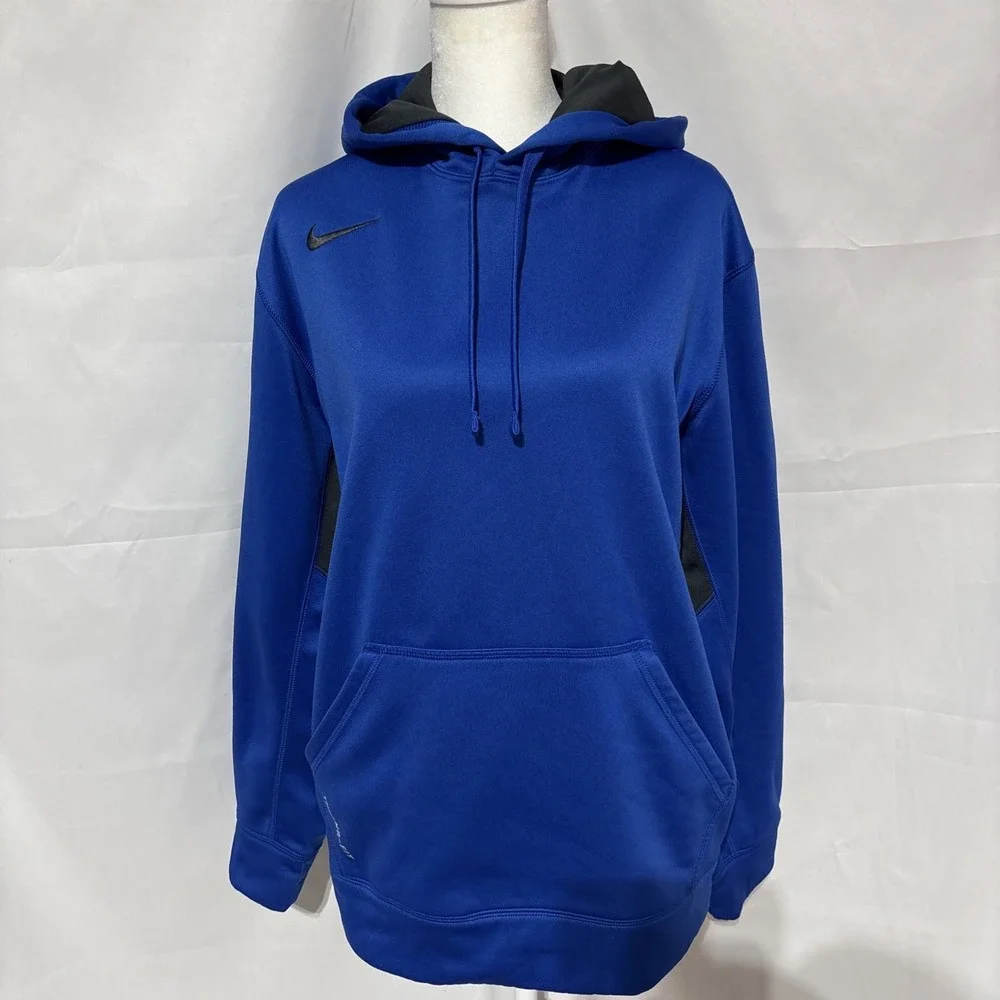 Nike Therma Fit‎ Hoodie Mens Large Blue Kangaroo Pocket Sweatshirt